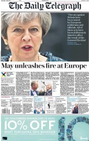 The Daily Telegraph (UK) Newspaper Front Page for 4 May 2017