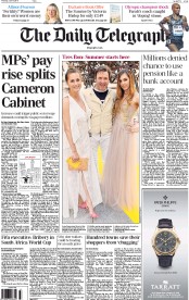 The Daily Telegraph Newspaper Front Page (UK) for 4 June 2015