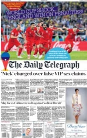 The Daily Telegraph (UK) Newspaper Front Page for 4 July 2018