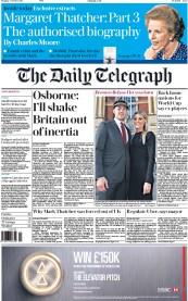 The Daily Telegraph (UK) Newspaper Front Page for 5 October 2015