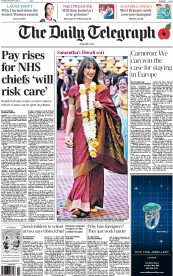 The Daily Telegraph Newspaper Front Page (UK) for 5 November 2013
