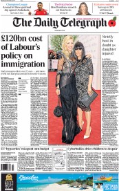 The Daily Telegraph (UK) Newspaper Front Page for 5 November 2014