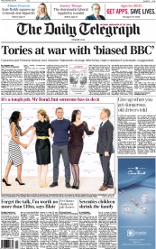 The Daily Telegraph Newspaper Front Page (UK) for 5 December 2014