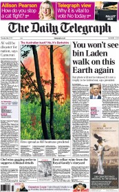 The Daily Telegraph (UK) Newspaper Front Page for 5 May 2011