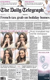 The Daily Telegraph (UK) Newspaper Front Page for 5 July 2012