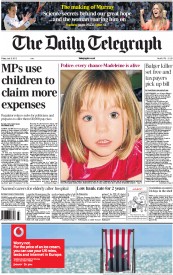 The Daily Telegraph Newspaper Front Page (UK) for 5 July 2013