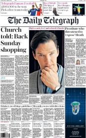 The Daily Telegraph Newspaper Front Page (UK) for 5 August 2015