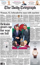 The Daily Telegraph (UK) Newspaper Front Page for 5 September 2014