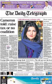 The Daily Telegraph Newspaper Front Page (UK) for 6 October 2014