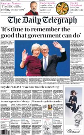 The Daily Telegraph (UK) Newspaper Front Page for 6 October 2016