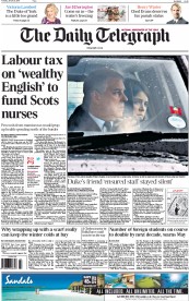 The Daily Telegraph (UK) Newspaper Front Page for 6 January 2015