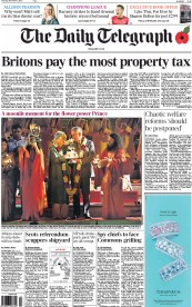 The Daily Telegraph Newspaper Front Page (UK) for 7 November 2013