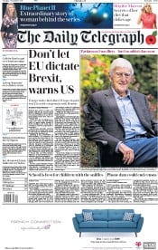 The Daily Telegraph (UK) Newspaper Front Page for 7 November 2017