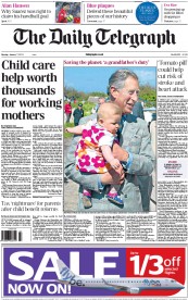 The Daily Telegraph (UK) Newspaper Front Page for 7 January 2013