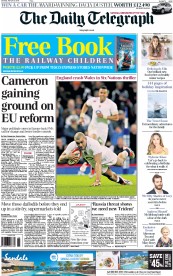 The Daily Telegraph Newspaper Front Page (UK) for 7 February 2015