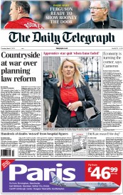 The Daily Telegraph Newspaper Front Page (UK) for 7 March 2013