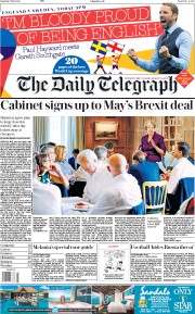 The Daily Telegraph (UK) Newspaper Front Page for 7 July 2018