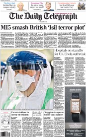 The Daily Telegraph Newspaper Front Page (UK) for 8 October 2014