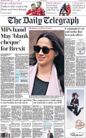 The Daily Telegraph (UK) Newspaper Front Page for 8 December 2016