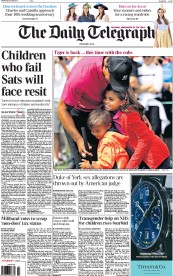 The Daily Telegraph Newspaper Front Page (UK) for 8 April 2015