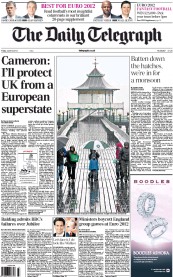 The Daily Telegraph (UK) Newspaper Front Page for 8 June 2012