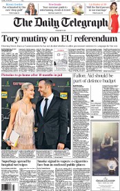 The Daily Telegraph (UK) Newspaper Front Page for 9 June 2015