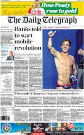 The Daily Telegraph (UK) Newspaper Front Page for 9 August 2016