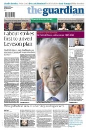 The Guardian Newspaper Front Page (UK) for 10 December 2012