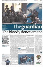 The Guardian Newspaper Front Page (UK) for 10 January 2015
