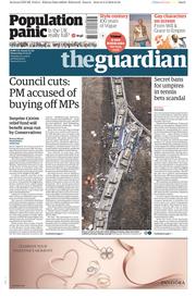 The Guardian (UK) Newspaper Front Page for 10 February 2016