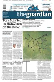 The Guardian (UK) Newspaper Front Page for 10 March 2015