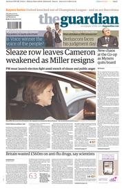The Guardian Newspaper Front Page (UK) for 10 April 2014