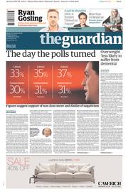 The Guardian (UK) Newspaper Front Page for 10 April 2015