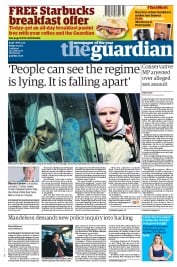 The Guardian (UK) Newspaper Front Page for 10 June 2011
