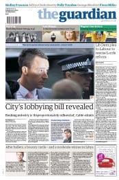 The Guardian (UK) Newspaper Front Page for 10 July 2012