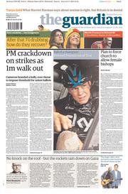 The Guardian (UK) Newspaper Front Page for 10 July 2014
