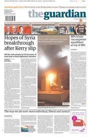 The Guardian Newspaper Front Page (UK) for 10 September 2013
