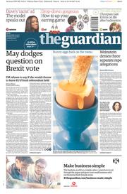 The Guardian (UK) Newspaper Front Page for 11 October 2017