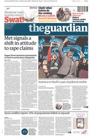 The Guardian (UK) Newspaper Front Page for 11 February 2016
