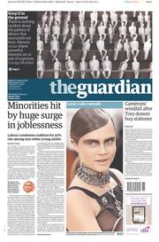 The Guardian Newspaper Front Page (UK) for 11 March 2015