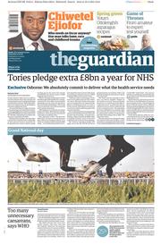 The Guardian (UK) Newspaper Front Page for 11 April 2015