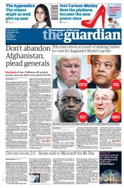 The Guardian (UK) Newspaper Front Page for 11 May 2011