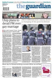 The Guardian Newspaper Front Page (UK) for 12 December 2012