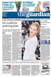 The Guardian (UK) Newspaper Front Page for 12 May 2011