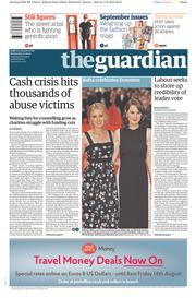 The Guardian Newspaper Front Page (UK) for 12 August 2015