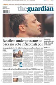 The Guardian (UK) Newspaper Front Page for 12 September 2014