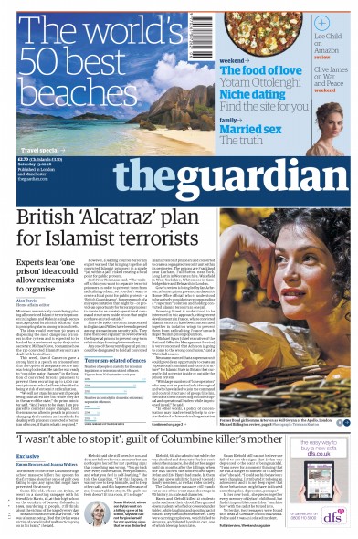 The Guardian Newspaper Front Page (UK) for 13 February 2016