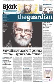 The Guardian (UK) Newspaper Front Page for 13 March 2015