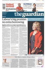 The Guardian Newspaper Front Page (UK) for 13 April 2015