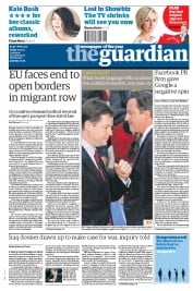 The Guardian (UK) Newspaper Front Page for 13 May 2011